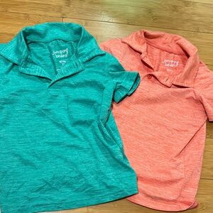 Jumping Beans Kids Polo Shirt Set - Teal and Coral super soft 3T